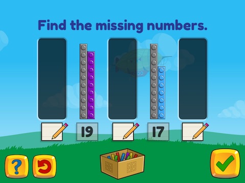 Stairsteps: Complete the pattern by adding or subtracting by 1's and 2's, within 20 Math Game