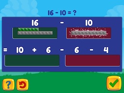 Subtract within 20 (decomposing numbers leading to a ten) Math Game